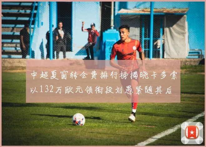 中超夏窗转会费排行榜揭晓卡多索以132万欧元领衔段刘愚紧随其后
